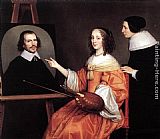 Maria Canvas Paintings - Margareta Maria de Roodere and Her Parents